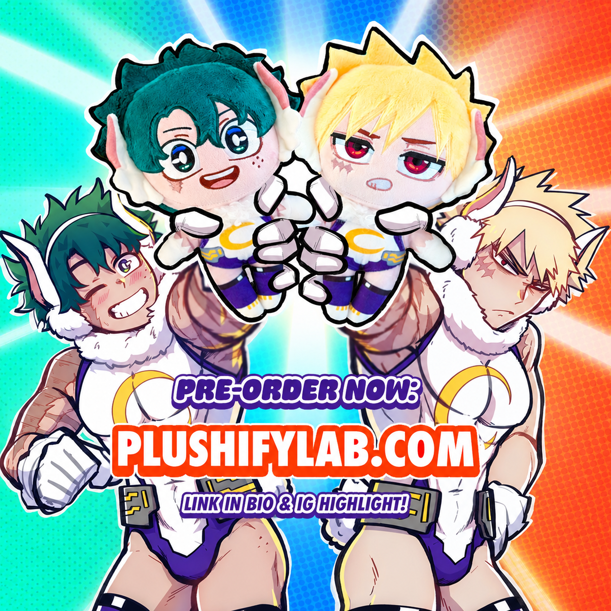 Bunny Izuku & Katsuki Plushies